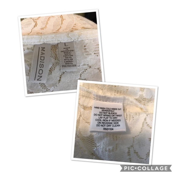 Madison Lace Top w/tie at waist Size L - Picture 8 of 8